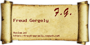 Freud Gergely névjegykártya